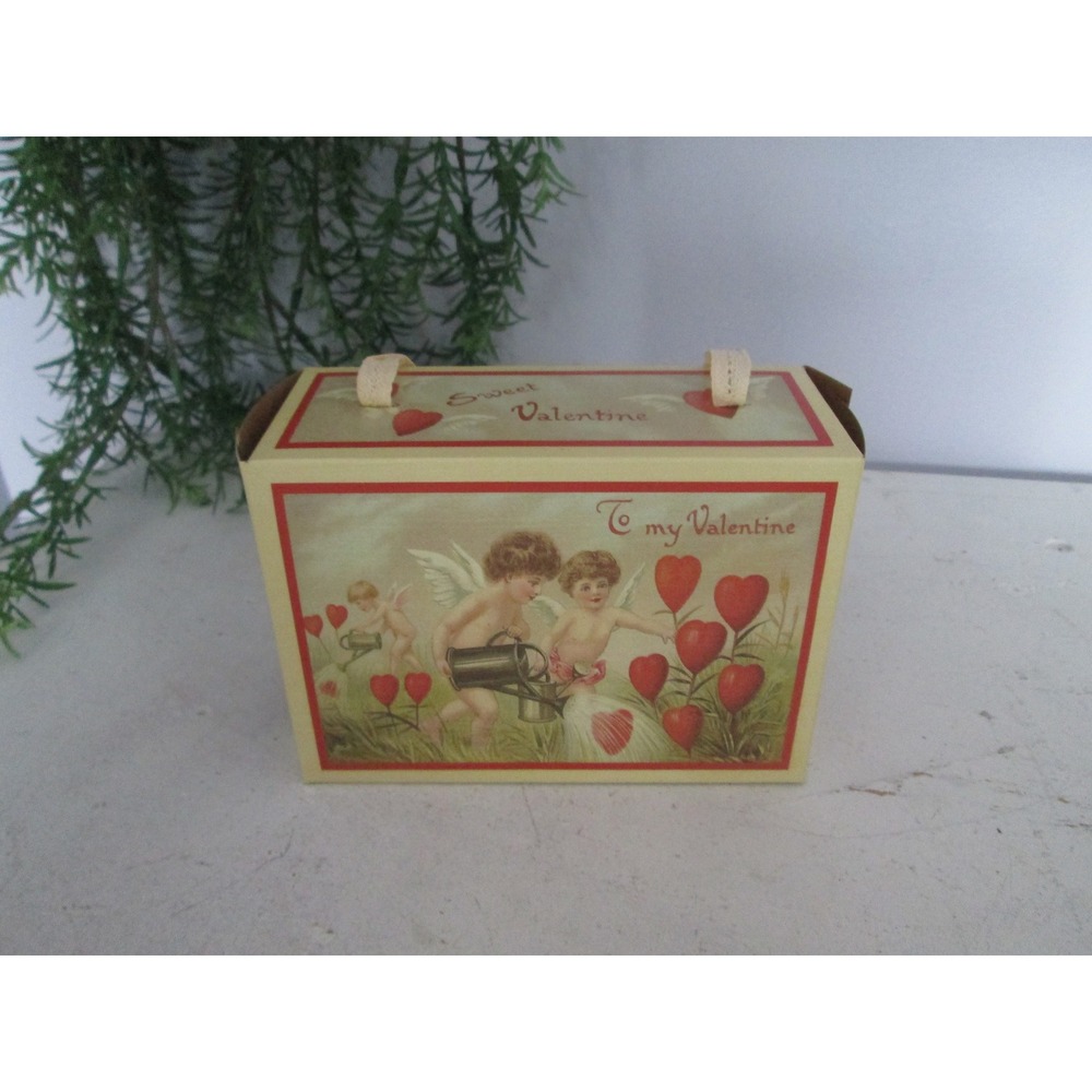 Annie Schickel Valentine Day Candy Gift Decor Box NEW Hearts Cupid Romantic Chic